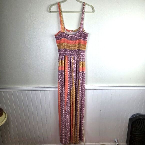 Women's Boho Boutique Patwork Pasel Wide Leg Colorful Patterned Maxi Romper - Picture 3 of 13